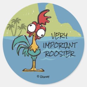 Moana Heihei Very Important Rooster Classic Round Sticker