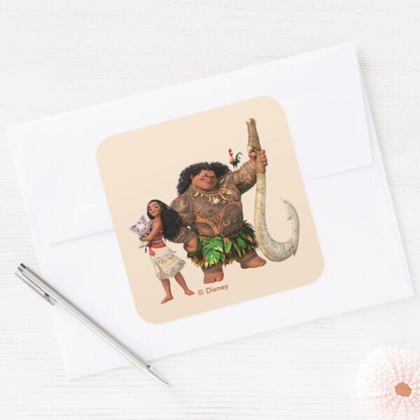 Moana___The_Ocean_Connects_Us_Square_Sticker_3 Moana The Ocean Connects Us Square Sticker