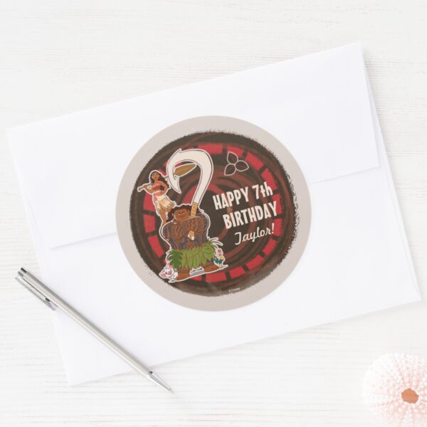 Moana___Tribal_Birthday_Classic_Round_Sticker_3 Moana Tribal Birthday Classic Round Sticker