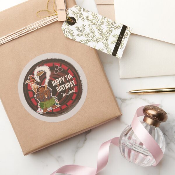 Moana___Tribal_Birthday_Classic_Round_Sticker_5 Moana Tribal Birthday Classic Round Sticker