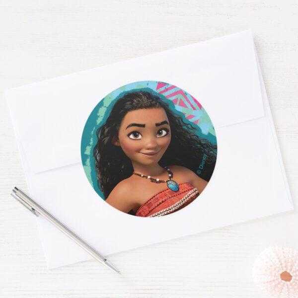 Moana___Vintage_Island_Girl_Classic_Round_Sticker_3 Moana Vintage Island Girl Classic Round Sticker