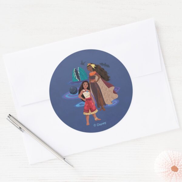 Moana And Matangi Classic Round Sticker