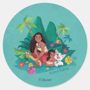 Moana_and_Simea_Ocean_Sisters_Classic_Round_Sticker_1 Moana And Simea Ocean Sisters Classic Round Sticker