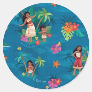 Moana_and_Simea_Ocean_Sisters_Pattern_Classic_Round_Sticker_1 Moana And Simea Ocean Sisters Pattern Classic Round Sticker