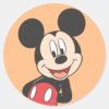 Modern Mickey Hands Behind Back Classic Round Sticker