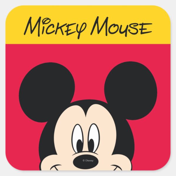 Modern_Mickey___Smiling_Head_Square_Sticker_1 Modern Mickey Smiling Head Square Sticker