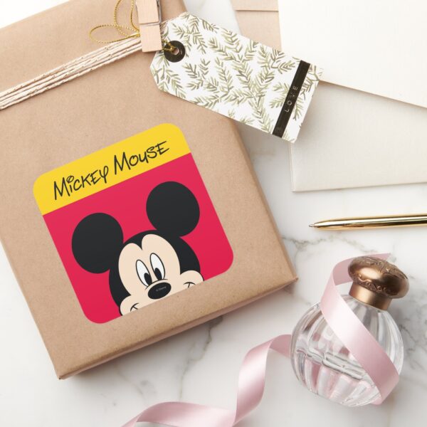 Modern_Mickey___Smiling_Head_Square_Sticker_5 Modern Mickey Smiling Head Square Sticker