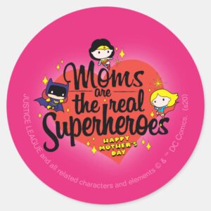 Moms Are The Real Superheroes Classic Round Sticker