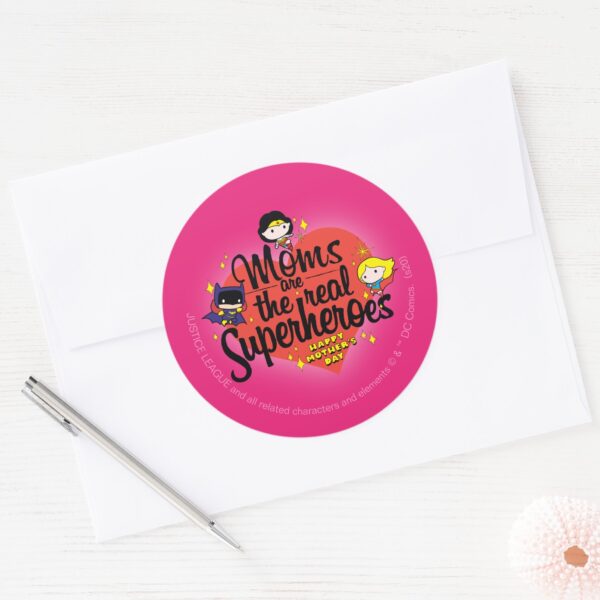 Moms_Are_The_Real_Superheroes_Classic_Round_Sticker_3 Moms Are The Real Superheroes Classic Round Sticker