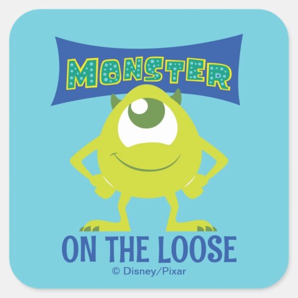 Monster On The Loose Square Sticker