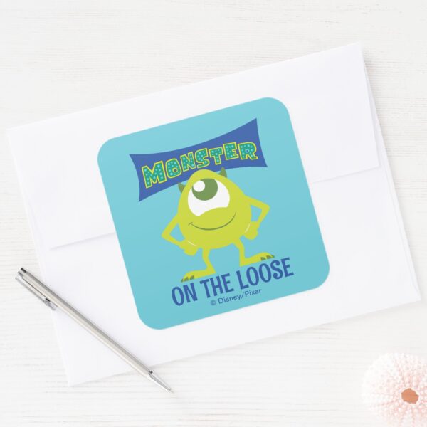 Monster On The Loose Square Sticker
