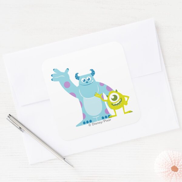 Monsters_Inc._Baby_Shower_Square_Sticker_4 Monsters Inc. Baby Shower Square Sticker