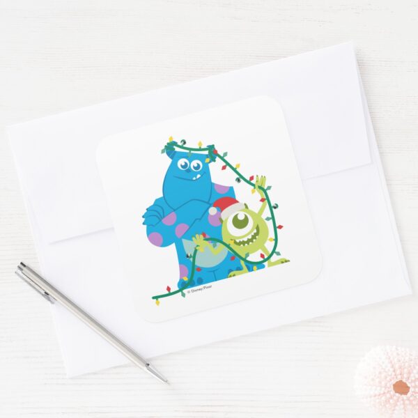 Monsters_Inc.___Christmas_-_Sulley_&_Mike_Square_Sticker_3 Monsters Inc. Christmas Sulley Mike Square Sticker