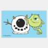 Monsters_Inc.___Mike_&_Snowman_Rectangular_Sticker_1 Monsters Inc. Mike Snowman Rectangular Sticker