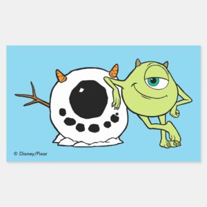 Monsters Inc. Mike Snowman Rectangular Sticker