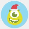 Monsters_Inc.___Mike_in_Santa_Hat_Classic_Round_Sticker_1 Monsters Inc. Mike In Santa Hat Classic Round Sticker