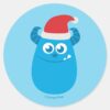 Monsters_Inc.___Sulley_Santa_Hat_Smile_Classic_Round_Sticker_1 Monsters Inc. Sulley Santa Hat Smile Classic Round Sticker