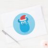 Monsters_Inc.___Sulley_Santa_Hat_Smile_Classic_Round_Sticker_3 Monsters Inc. Sulley Santa Hat Smile Classic Round Sticker