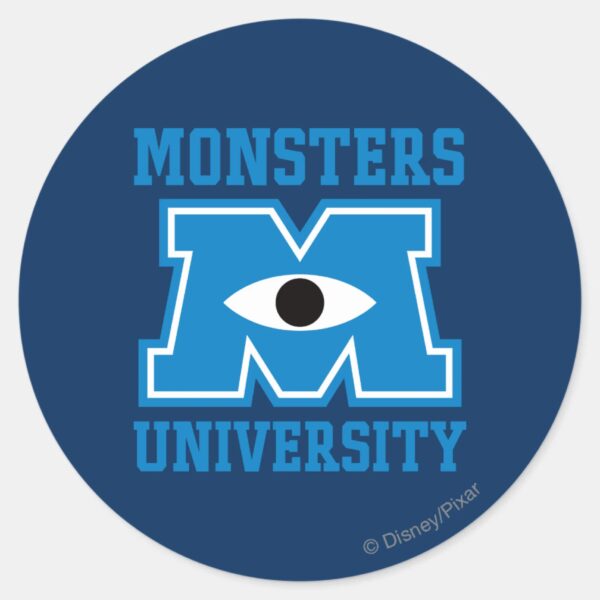 Monsters_University_Blue_Logo_Classic_Round_Sticker_1 Monsters University Blue Logo Classic Round Sticker