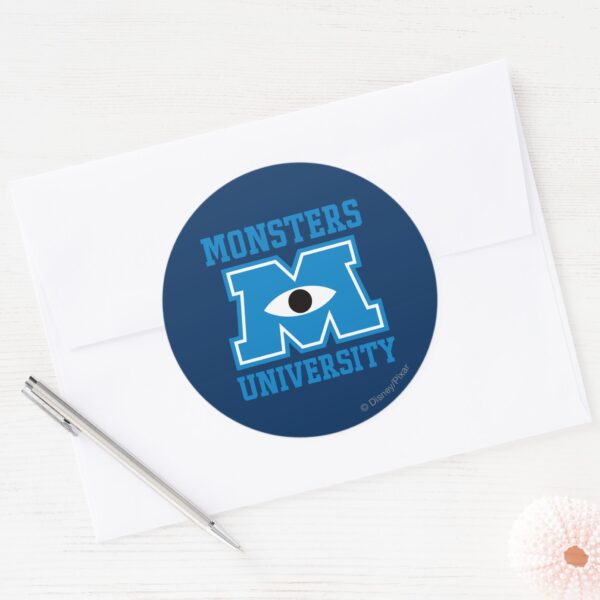 Monsters_University_Blue_Logo_Classic_Round_Sticker_3 Monsters University Blue Logo Classic Round Sticker