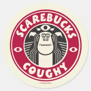 Monsters At Work Scarebucks Coughy Classic Round Sticker