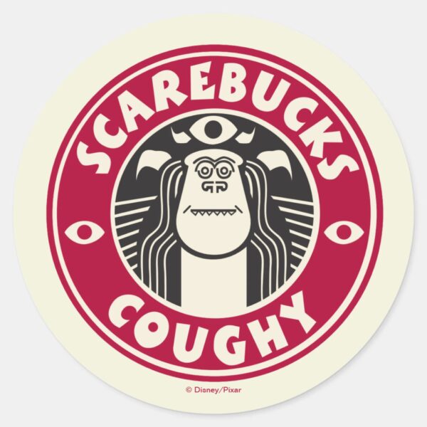Monsters At Work Scarebucks Coughy Classic Round Sticker