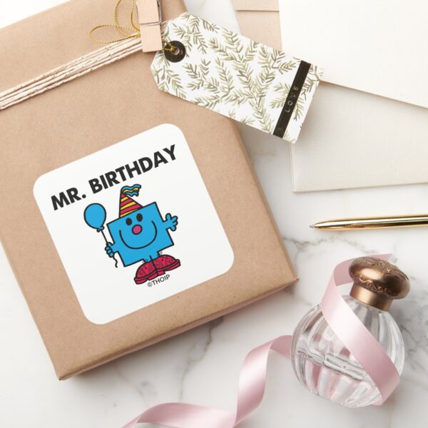 Mr._Birthday___Happy_Birthday_Balloon_Square_Sticker_5 Mr. Birthday Happy Birthday Balloon Square Sticker