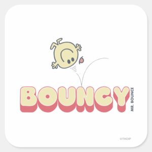 Mr. Bounce Bouncing On His Head Square Sticker