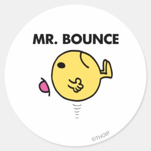 Mr. Bounce Unhappy Bouncing Classic Round Sticker