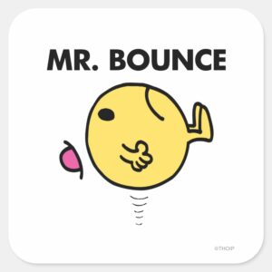 Mr. Bounce Unhappy Bouncing Square Sticker