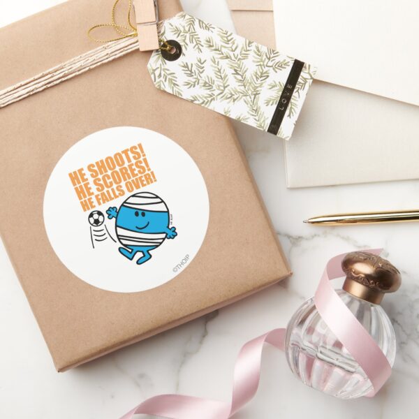 Mr._Bump_Playing_Soccer_Classic_Round_Sticker_5 Mr. Bump Playing Soccer Classic Round Sticker