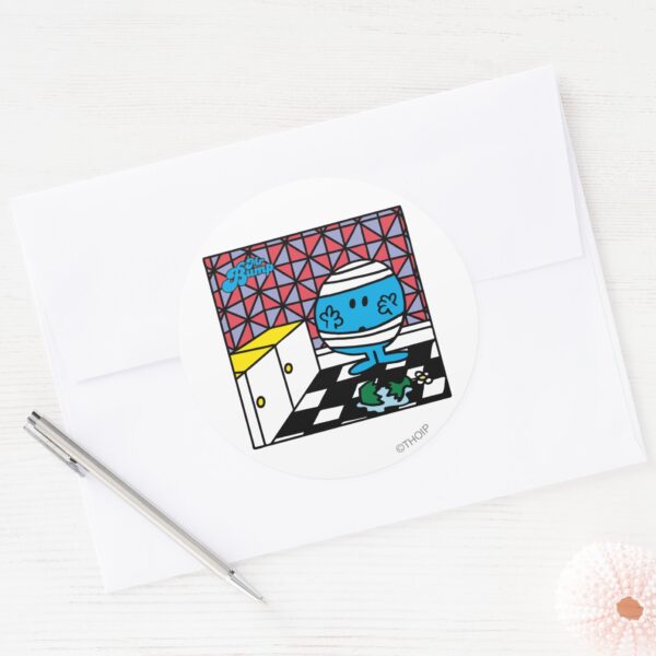 Mr._Bump___Kitchen_Accident_Classic_Round_Sticker_3 Mr. Bump Kitchen Accident Classic Round Sticker