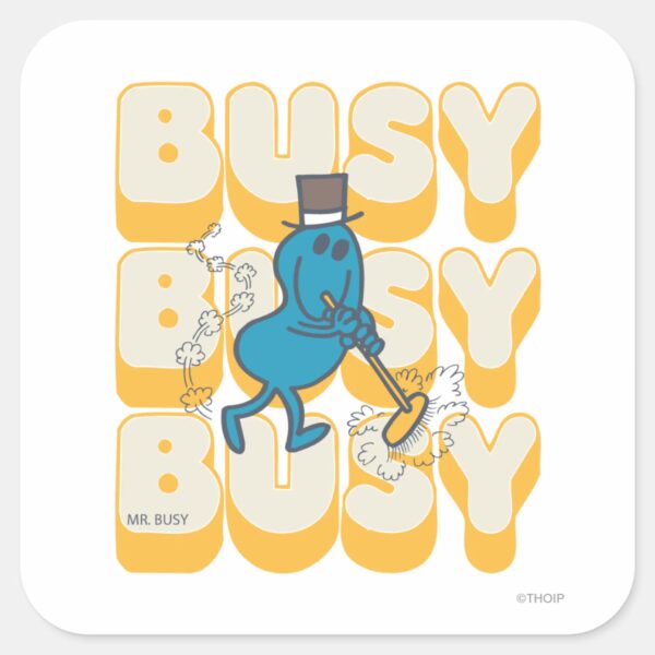 Mr._Busy_Sweeping_Quickly_Square_Sticker_1 Mr. Busy Sweeping Quickly Square Sticker