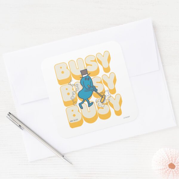 Mr._Busy_Sweeping_Quickly_Square_Sticker_3 Mr. Busy Sweeping Quickly Square Sticker