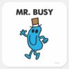 Mr._Busy_Waving_Hello_Square_Sticker_1 Mr. Busy Waving Hello Square Sticker
