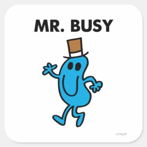 Mr. Busy Waving Hello Square Sticker