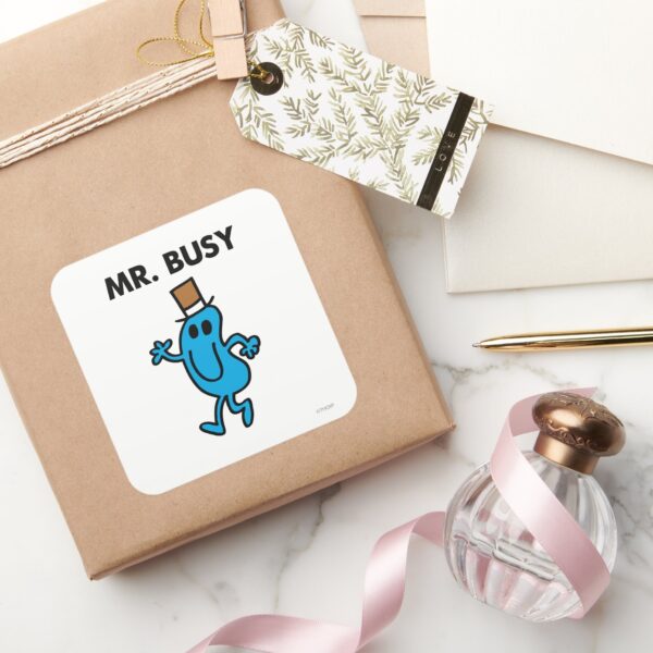 Mr._Busy_Waving_Hello_Square_Sticker_5 Mr. Busy Waving Hello Square Sticker