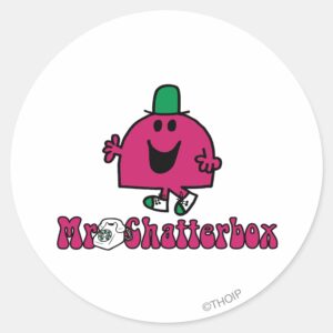 Mr. Chatterbox Logo Telephone Classic Round Sticker