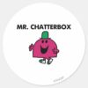 Mr._Chatterbox_Waving_Hello_Classic_Round_Sticker_1 Mr. Chatterbox Waving Hello Classic Round Sticker