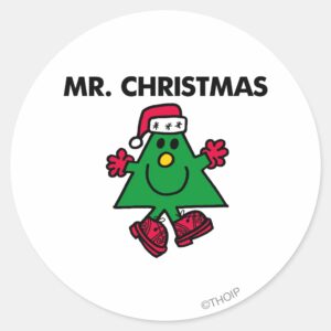 Mr. Christmas Festive Hat Gloves Classic Round Sticker