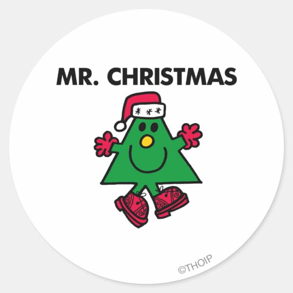 Mr._Christmas___Festive_Hat_&_Gloves_Classic_Round_Sticker_1 Mr. Christmas Festive Hat Gloves Classic Round Sticker