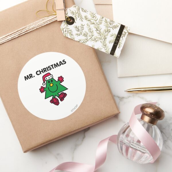 Mr._Christmas___Festive_Hat_&_Gloves_Classic_Round_Sticker_5 Mr. Christmas Festive Hat Gloves Classic Round Sticker