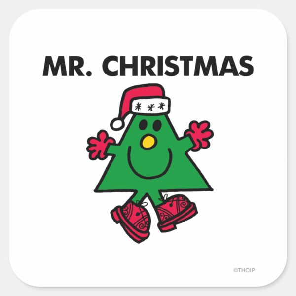 Mr. Christmas Festive Hat Gloves Square Sticker
