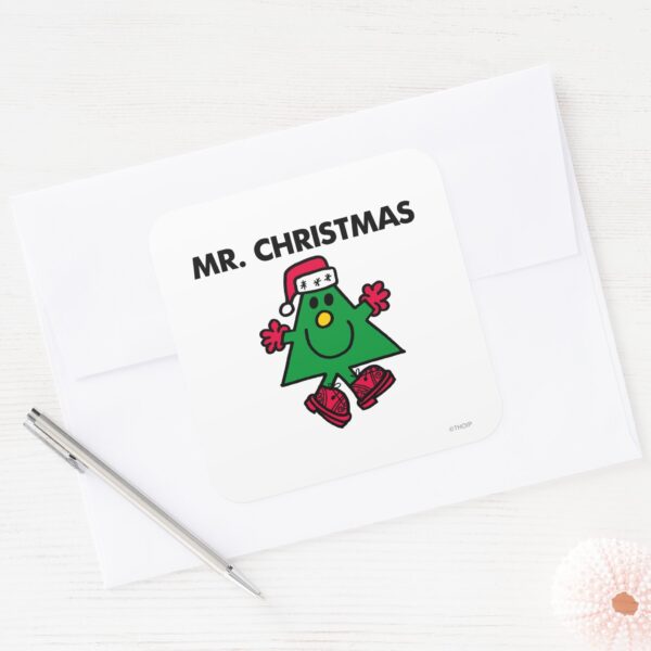 Mr. Christmas Festive Hat Gloves Square Sticker