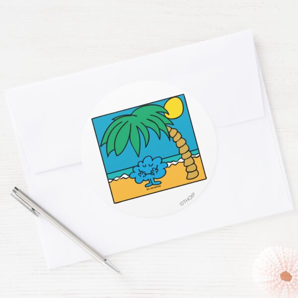 Mr. Daydream Beach Scene Classic Round Sticker