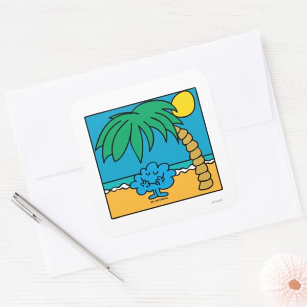 Mr._Daydream_Beach_Scene_Square_Sticker_3 Mr. Daydream Beach Scene Square Sticker