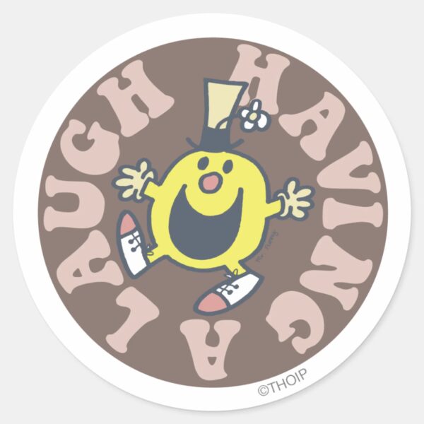 Mr._Funny_Having_A_Laugh_Classic_Round_Sticker_1 Mr. Funny Having A Laugh Classic Round Sticker