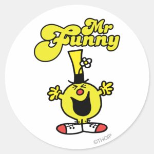 Mr. Funny Laughing Hysterically Classic Round Sticker