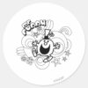Mr. Funny Black White Swirls Stars Classic Round Sticker