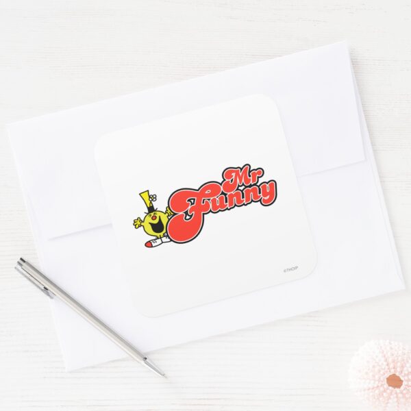 Mr._Funny___Red_Lettering_Square_Sticker_3 Mr. Funny Red Lettering Square Sticker